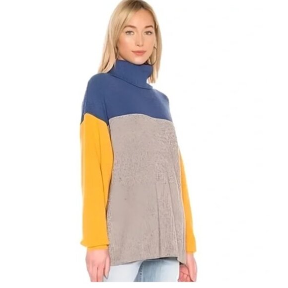 NWT-Free People Softly Structured Color Block Sweater - M - Picture 3 of 13